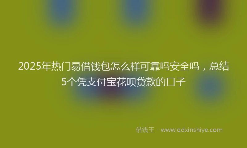 2025年热门易借钱包怎么样可靠吗安全吗，总结5个凭支付宝花呗贷款的口子