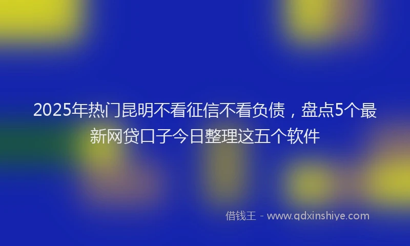 2025年热门昆明不看征信不看负债，盘点5个最新网贷口子今日整理这五个软件