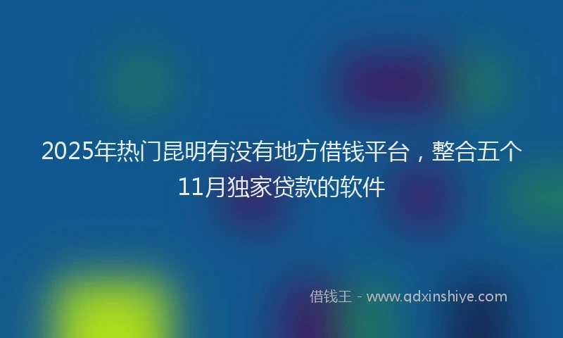2025年热门昆明有没有地方借钱平台，整合五个11月独家贷款的软件