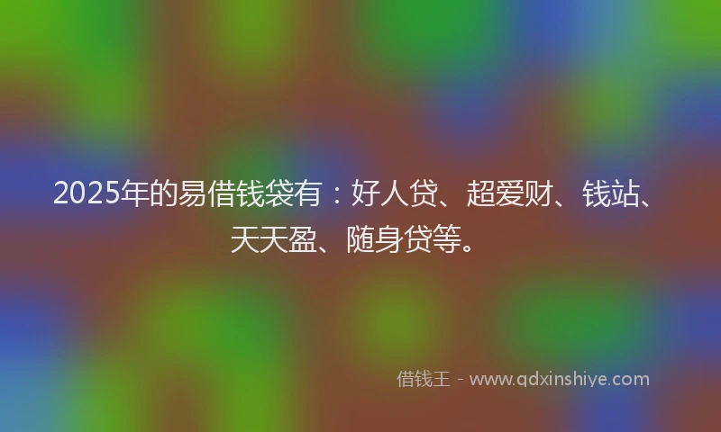 2025年的易借钱袋有：好人贷、超爱财、钱站、天天盈、随身贷等。