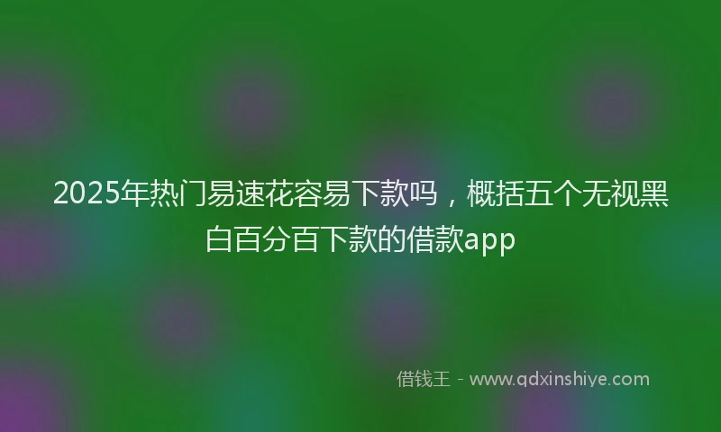 2025年热门易速花容易下款吗，概括五个无视黑白百分百下款的借款app