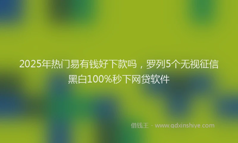 2025年热门易有钱好下款吗，罗列5个无视征信黑白100%秒下网贷软件