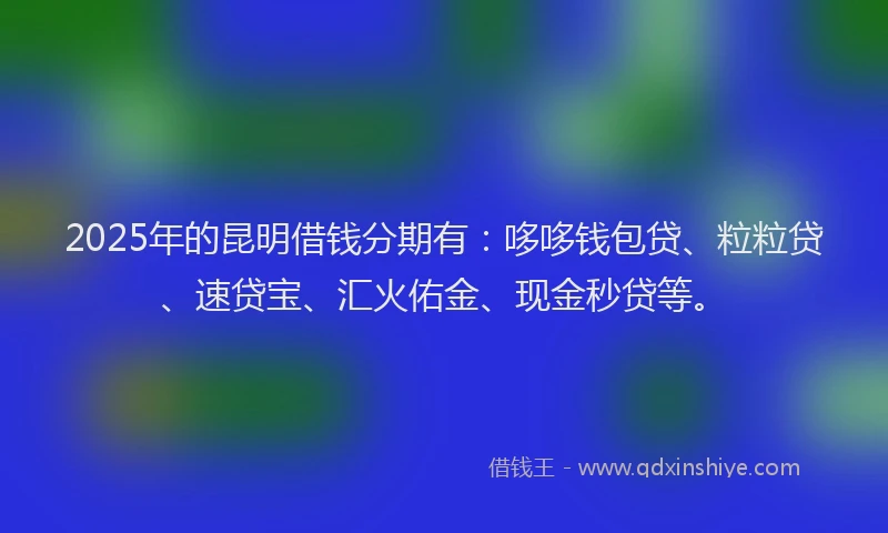 2025年的昆明借钱分期有：哆哆钱包贷、粒粒贷、速贷宝、汇火佑金、现金秒贷等。