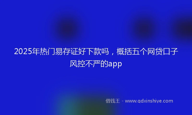 2025年热门易存证好下款吗，概括五个网贷口子风控不严的app