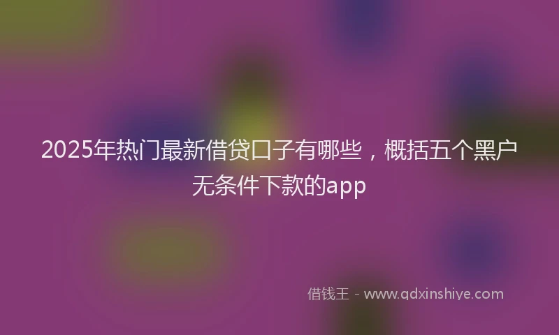 2025年热门最新借贷口子有哪些，概括五个黑户无条件下款的app