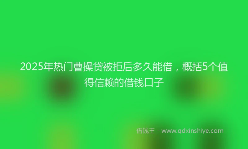 2025年热门曹操贷被拒后多久能借，概括5个值得信赖的借钱口子