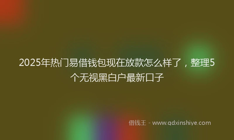 2025年热门易借钱包现在放款怎么样了，整理5个无视黑白户最新口子