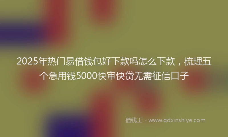 2025年热门易借钱包好下款吗怎么下款，梳理五个急用钱5000快审快贷无需征信口子