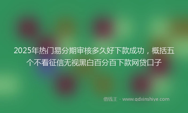 2025年热门易分期审核多久好下款成功，概括五个不看征信无视黑白百分百下款网贷口子