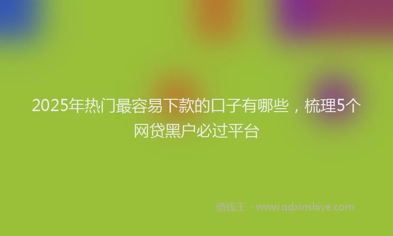 2025年热门最容易下款的口子有哪些，梳理5个网贷黑户必过平台