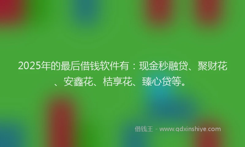 2025年的最后借钱软件有：现金秒融贷、聚财花、安鑫花、桔享花、臻心贷等。