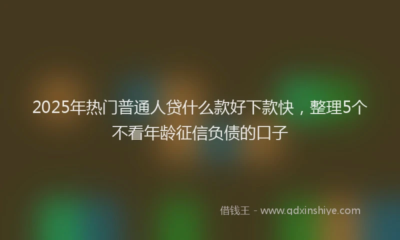 2025年热门普通人贷什么款好下款快，整理5个不看年龄征信负债的口子