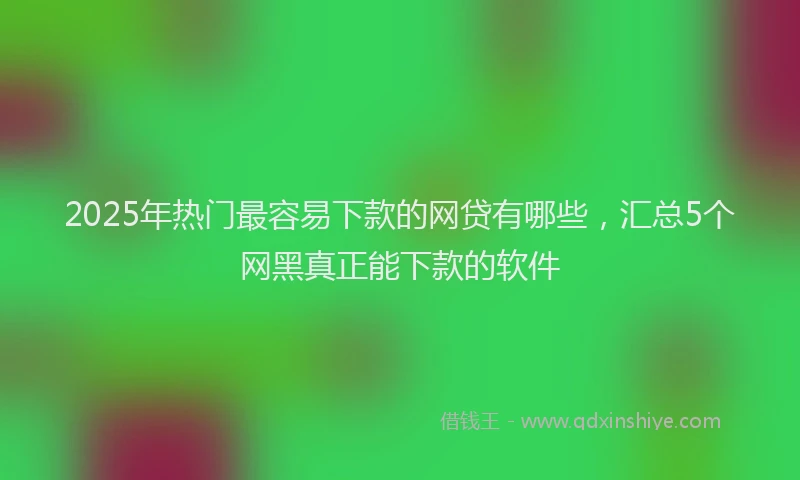 2025年热门最容易下款的网贷有哪些，汇总5个网黑真正能下款的软件