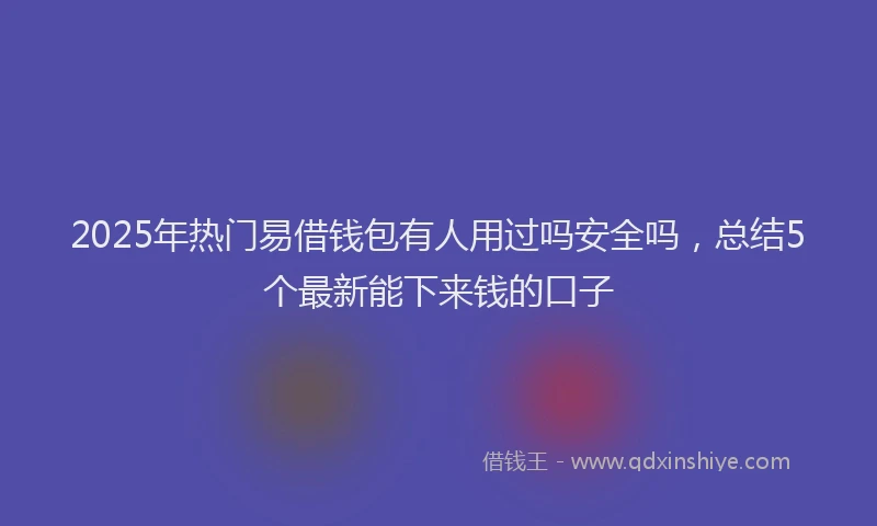 2025年热门易借钱包有人用过吗安全吗，总结5个最新能下来钱的口子