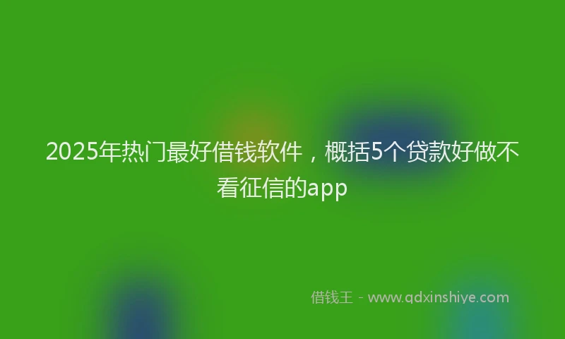 2025年热门最好借钱软件，概括5个贷款好做不看征信的app