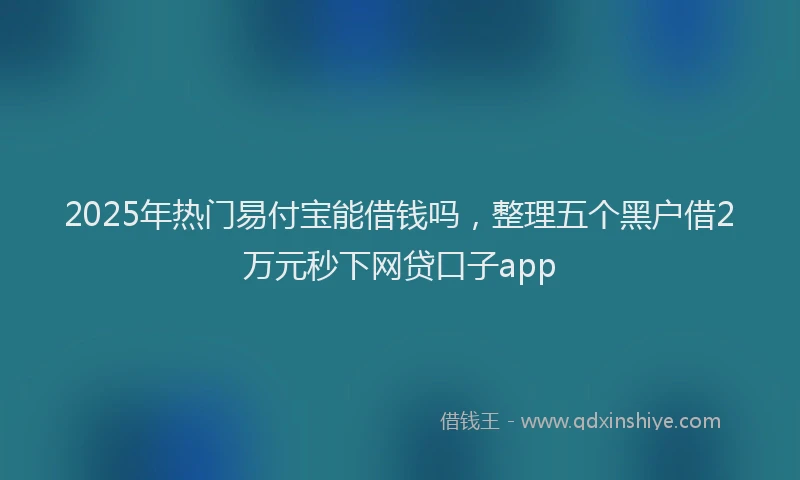 2025年热门易付宝能借钱吗，整理五个黑户借2万元秒下网贷口子app