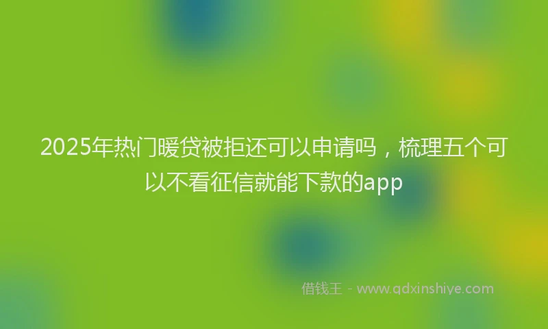 2025年热门暖贷被拒还可以申请吗，梳理五个可以不看征信就能下款的app
