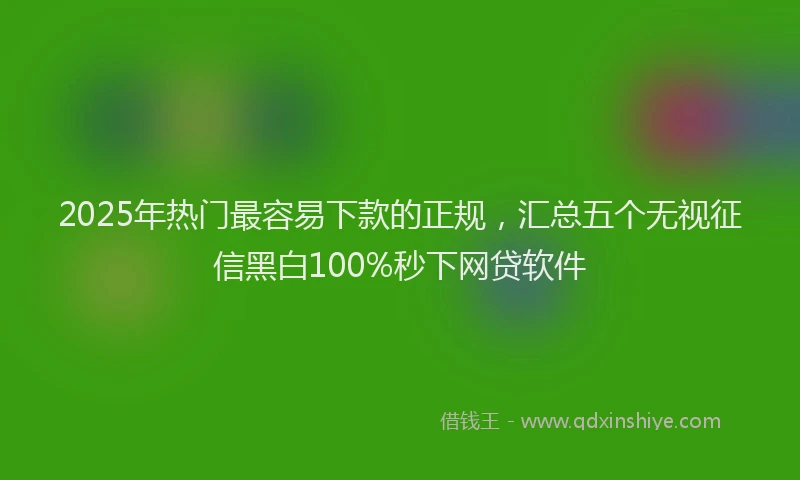 2025年热门最容易下款的正规，汇总五个无视征信黑白100%秒下网贷软件