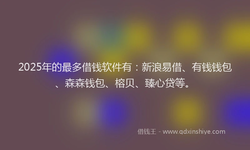 2025年的最多借钱软件有：新浪易借、有钱钱包、森森钱包、榕贝、臻心贷等。