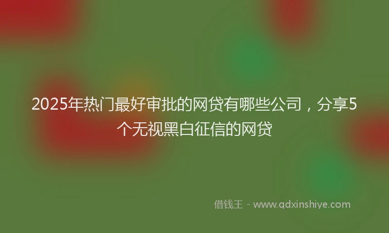 2025年热门最好审批的网贷有哪些公司，分享5个无视黑白征信的网贷