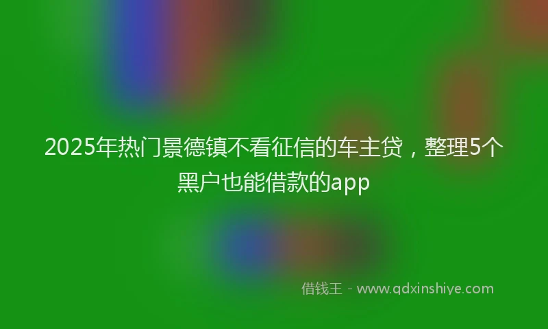 2025年热门景德镇不看征信的车主贷，整理5个黑户也能借款的app