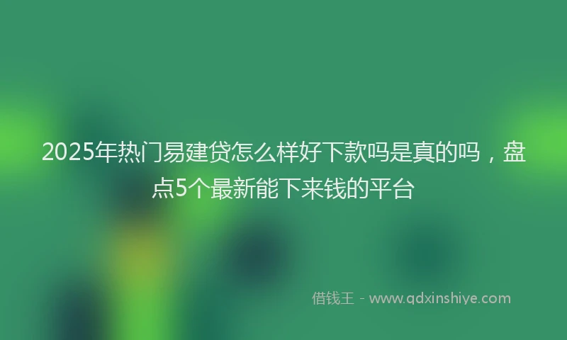2025年热门易建贷怎么样好下款吗是真的吗，盘点5个最新能下来钱的平台
