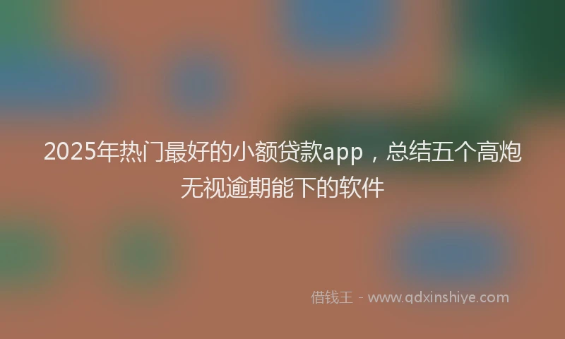 2025年热门最好的小额贷款app，总结五个高炮无视逾期能下的软件