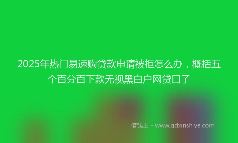 2025年热门易速购贷款申请被拒怎么办，概括五个百分百下款无视黑白户网贷口子