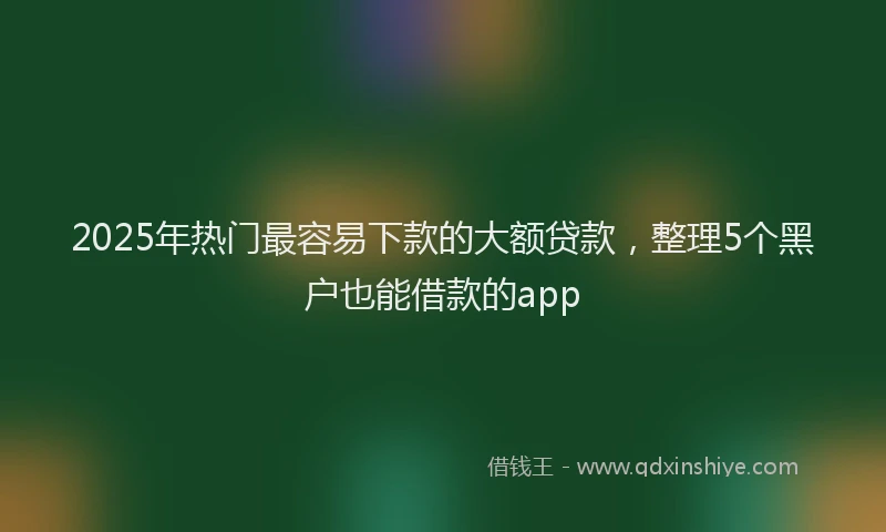 2025年热门最容易下款的大额贷款，整理5个黑户也能借款的app