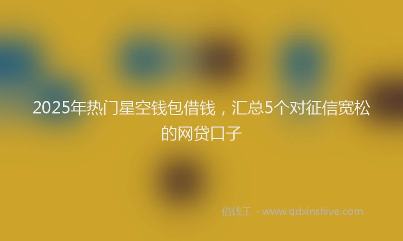 2025年热门星空钱包借钱，汇总5个对征信宽松的网贷口子
