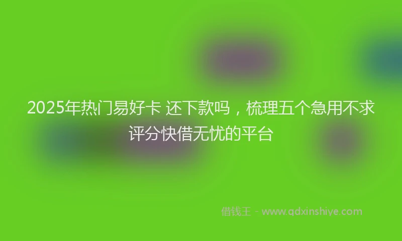 2025年热门易好卡 还下款吗，梳理五个急用不求评分快借无忧的平台