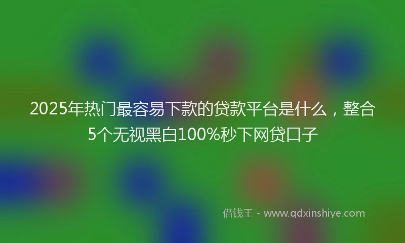 2025年热门最容易下款的贷款平台是什么，整合5个无视黑白100%秒下网贷口子