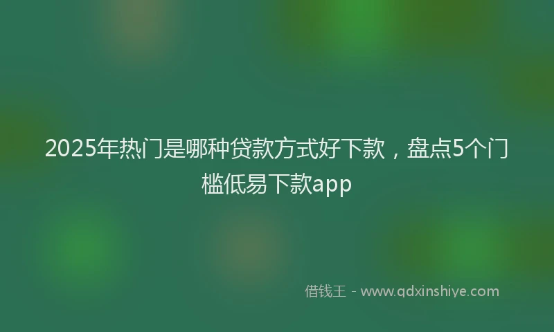 2025年热门是哪种贷款方式好下款，盘点5个门槛低易下款app