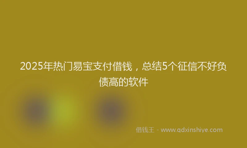 2025年热门易宝支付借钱，总结5个征信不好负债高的软件