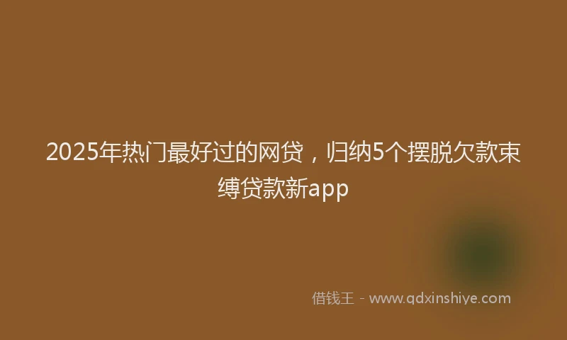2025年热门最好过的网贷，归纳5个摆脱欠款束缚贷款新app