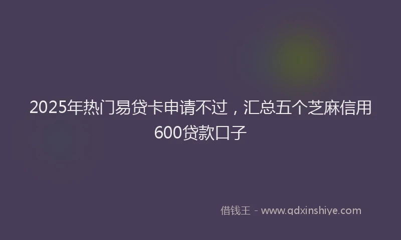 2025年热门易贷卡申请不过，汇总五个芝麻信用600贷款口子