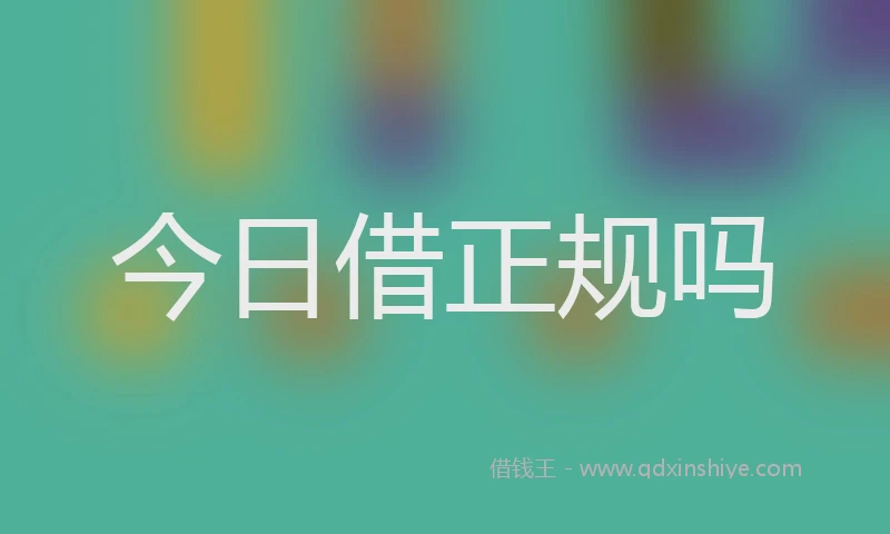 今日借正规吗