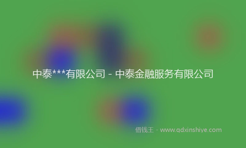 中泰***有限公司 - 中泰金融服务有限公司
