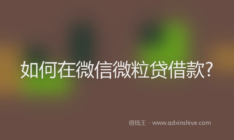 如何在微信微粒贷借款?