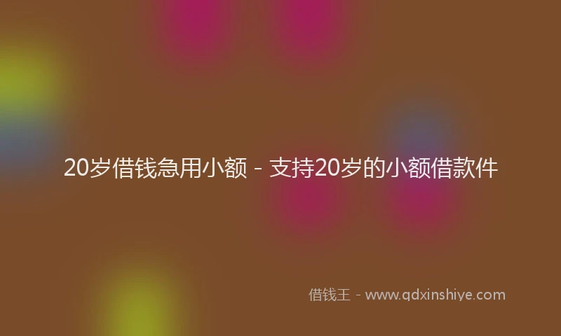 20岁借钱急用小额 - 支持20岁的小额借款件