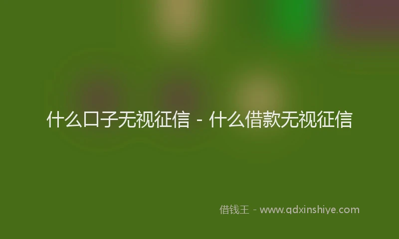 什么口子无视征信 - 什么借款无视征信