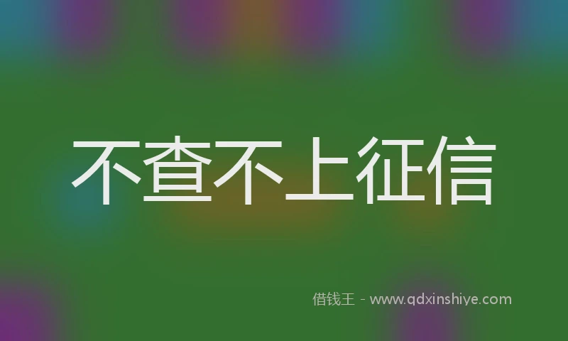 不查不上征信