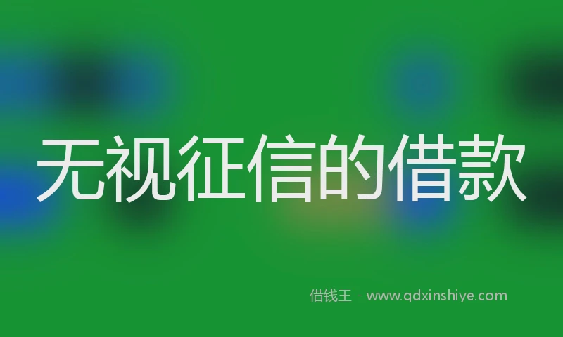 无视征信的借款