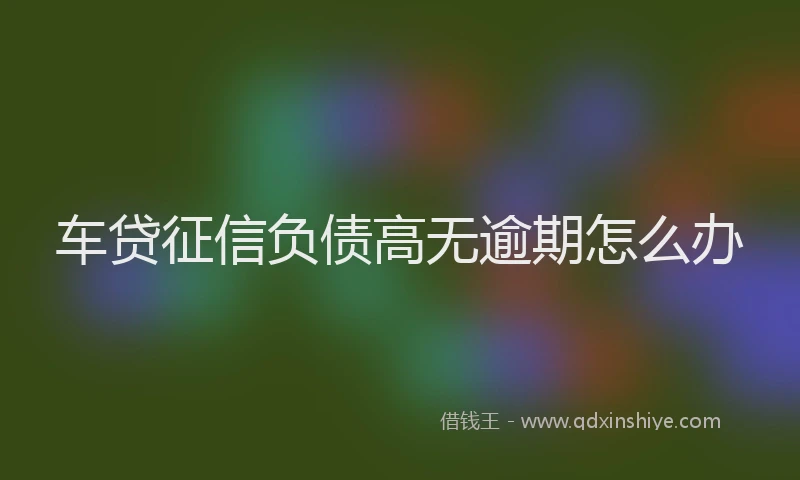 车贷征信负债高无逾期怎么办