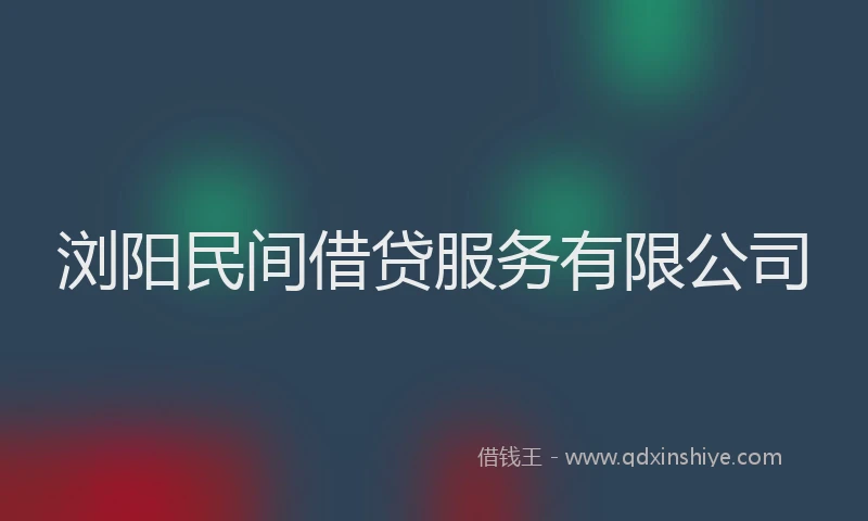 浏阳民间借贷服务有限公司