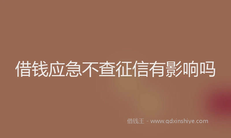借钱应急不查征信有影响吗