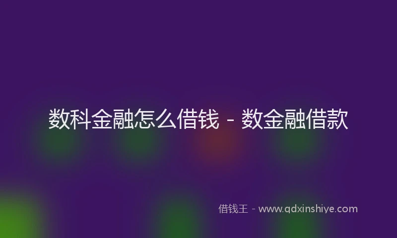 数科金融怎么借钱 - 数金融借款