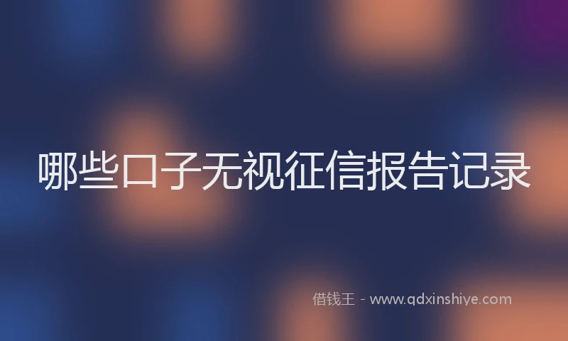 哪些口子无视征信报告记录
