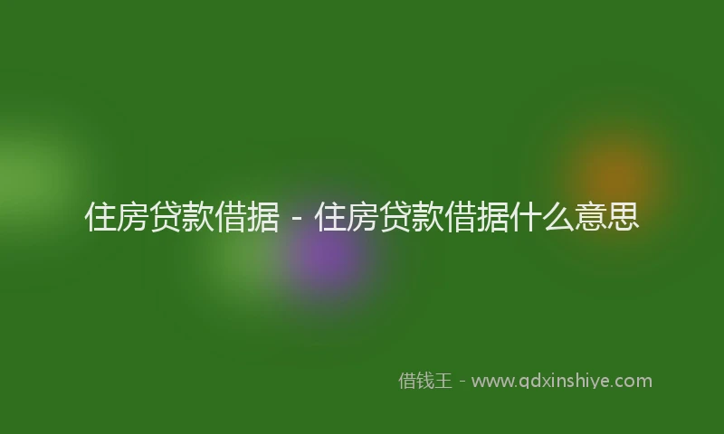 住房贷款借据 - 住房贷款借据什么意思