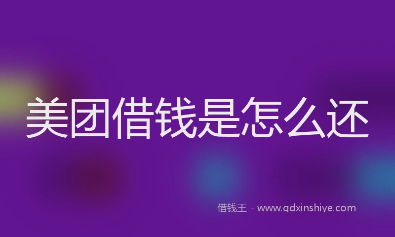 美团借钱是怎么还
